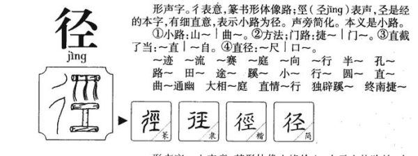 径组词语有哪些_径字怎么造句