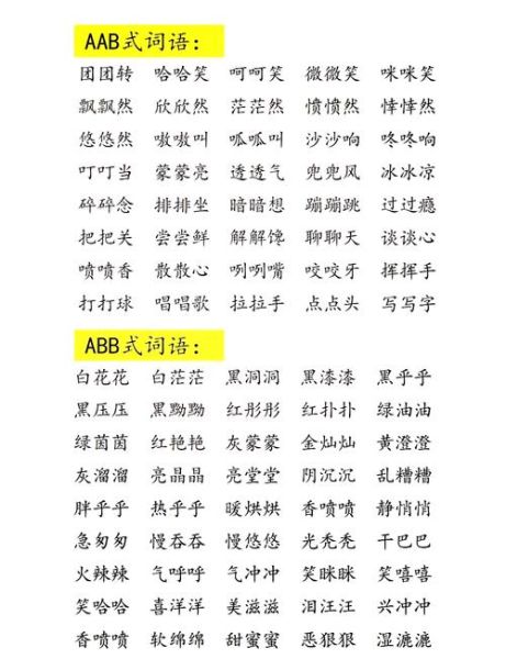 形容形状词语AA句有哪些_如何用在作文里