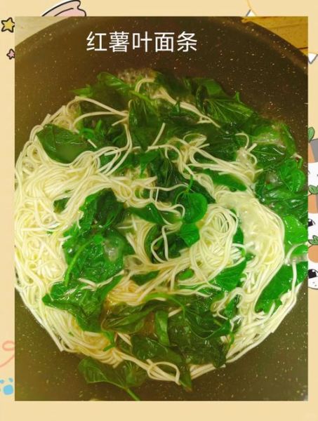 红薯叶面条怎么做_红薯叶面条的家常做法