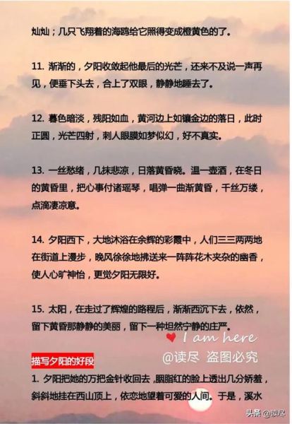 夕阳西下的含义_有哪些四字词语描写夕阳