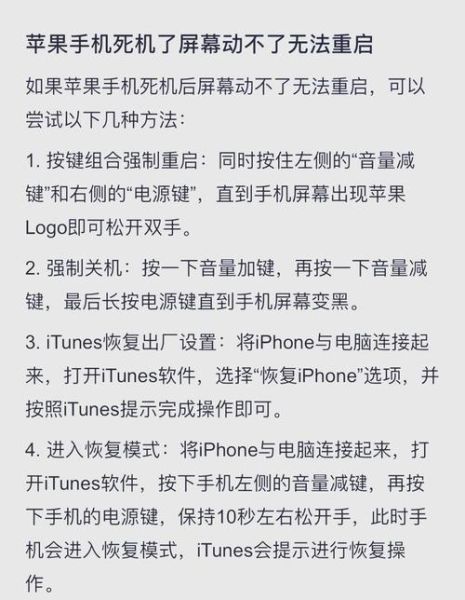 苹果手机开不了机怎么办_强制重启没反应