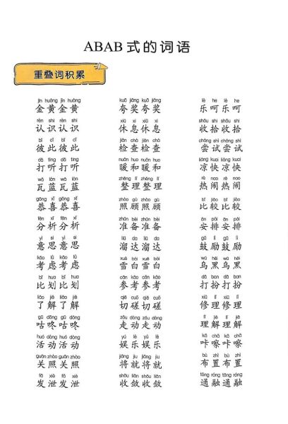 什么是Ab ab式词语_如何灵活运用Ab ab式词语