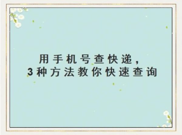 知道手机号怎么查快递_手机号查快递物流信息