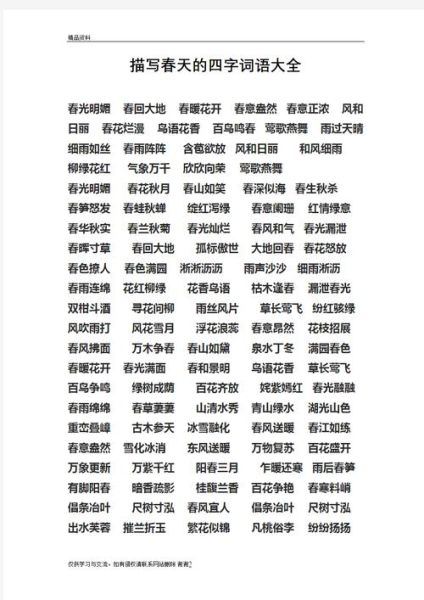 春深似海类似词语有哪些_如何用在作文里