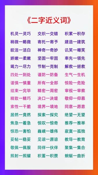 印象类似词语有哪些_如何区分近义词