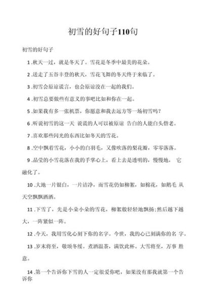 初雪的词语有哪些_描写初雪的唯美句子