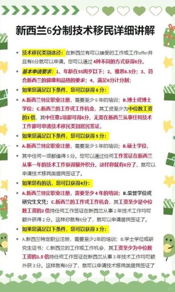 技术移民新西兰需要什么条件_如何打分才够