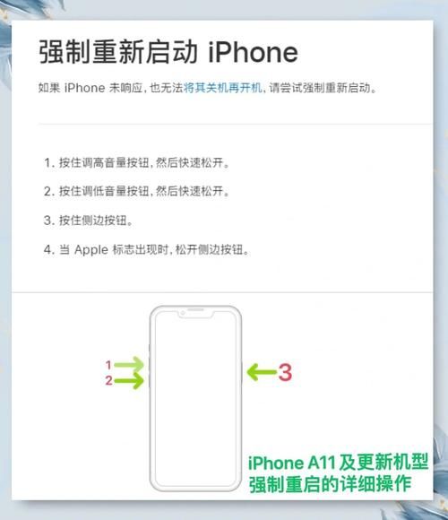 苹果手机强制重启怎么操作_苹果手机强制重启没反应怎么办
