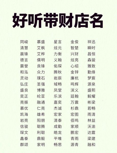 招财运店铺名字怎么取_招财店名有哪些讲究