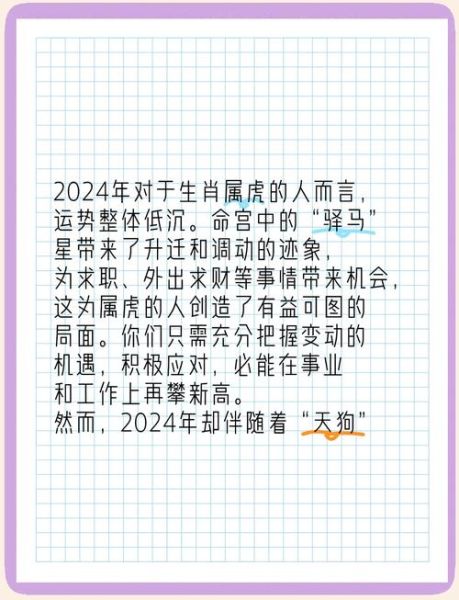 马年虎运势_2024年属虎人运势详解