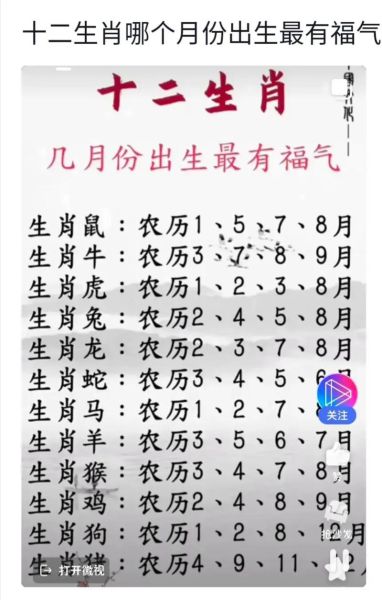 属相月份_出生月份对命运的影响