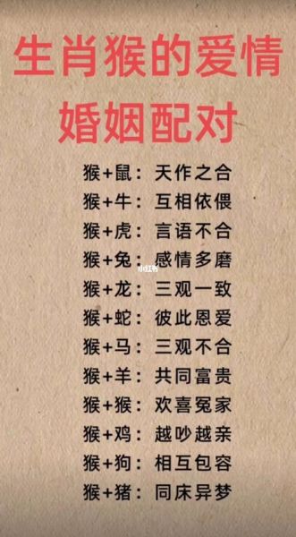 男猴属相婚配最佳属相_属猴男和什么属相最配