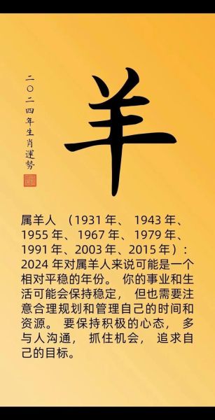 1967年属羊的今年多大_2024运势如何