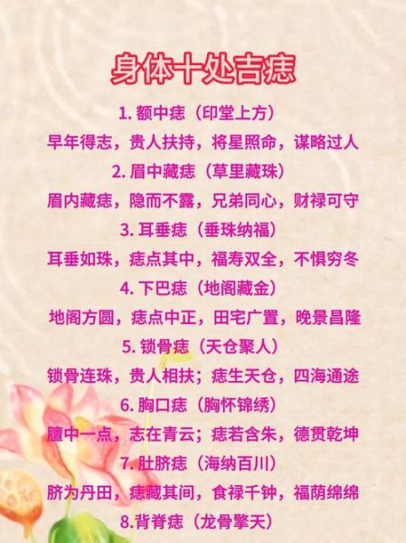 财运痣长在哪里_财运痣图解大全