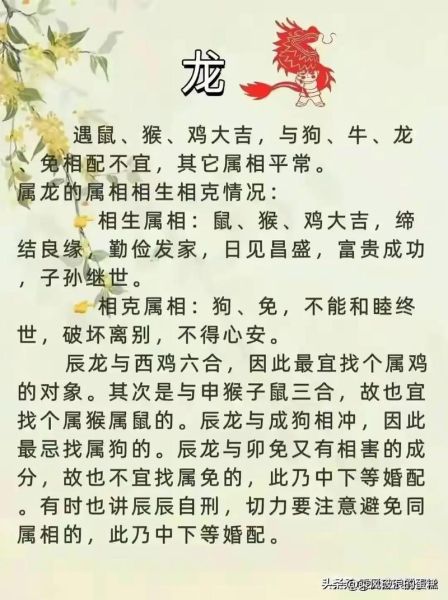 与龙相冲的属相是什么_龙和哪些生肖不合