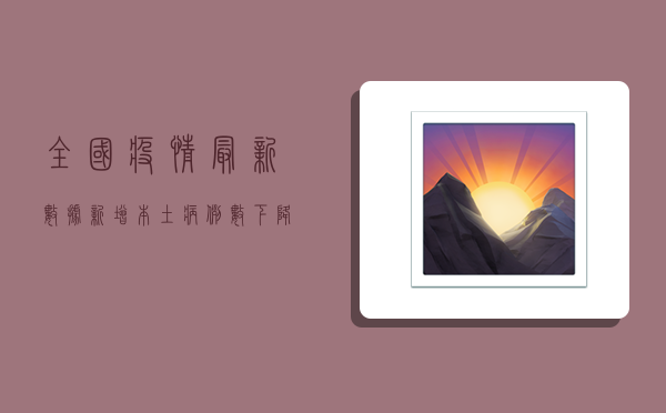 全国疫情最新数据，新增本土病例数下降，防控形势持续向好
